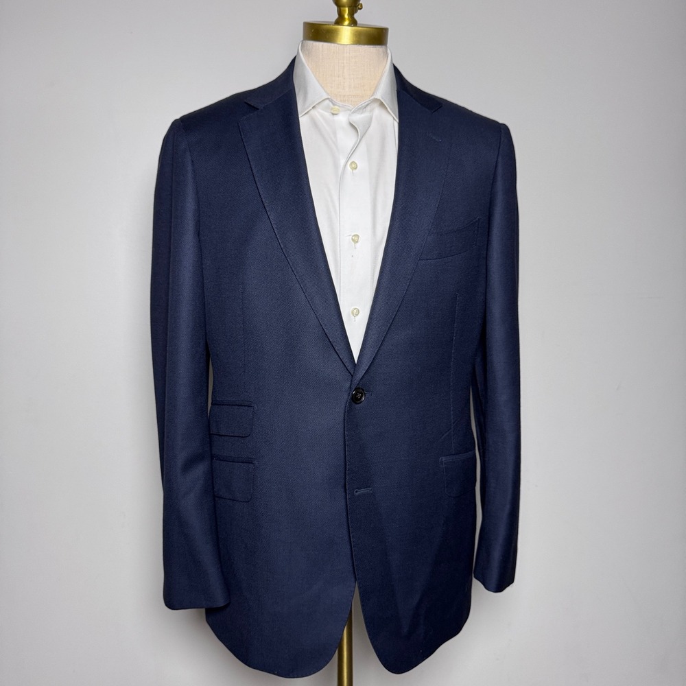 Suitsupply Blazer Mens 44R Navy Blue Solid Wool Sienna Vitale Barberis Canonico